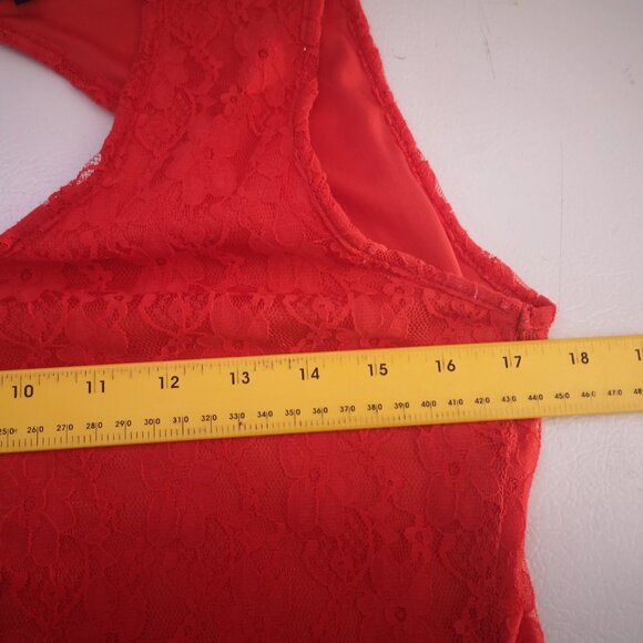 2 / $30.00 - Tattoo Ladies Orange Sleeveless Round Neck Fitted Dress - Picture 6 of 7